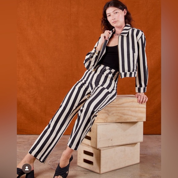 Big Bud Press Black and White Striped Work Pants Size Large - Picture 5 of 11